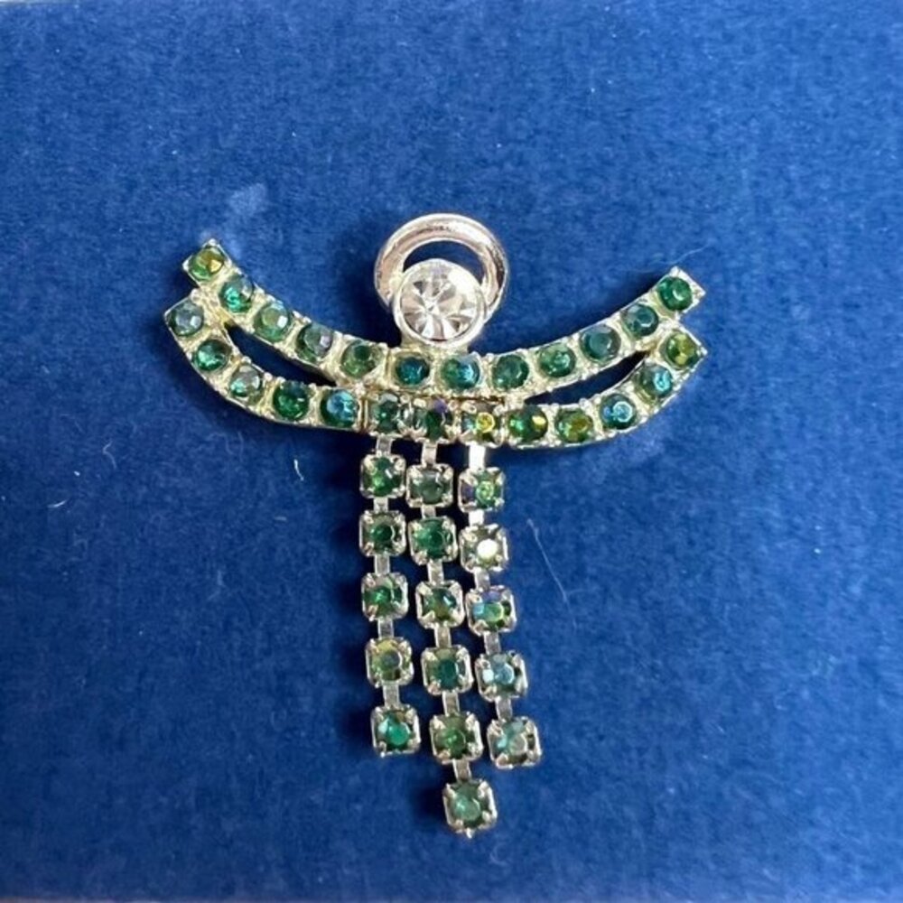 VINTAGE AVON UNISEX BIRTHSTONE ANGEL TAC PIN MAY‎ F3069441